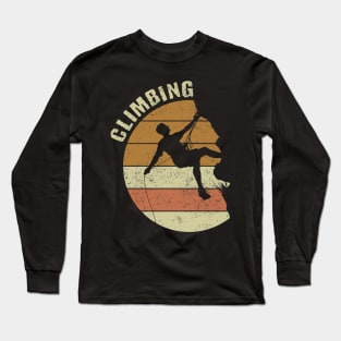 Retro Vintage Climbing Mountain Climber Long Sleeve T-Shirt